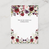 Details zu Hochzeiten in Burgund Wasserfarben Begleitkarte (Rückseite)