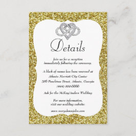 Details zu Hochzeiten in Gold Glitzer Infinity Hea Begleitkarte