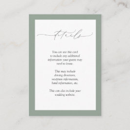 Details zu Hochzeiten in Grey Green Floral Begleitkarte