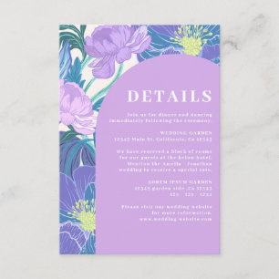 Details zu Hochzeiten in Lilac und Lila Pastellfar Begleitkarte