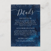 Details zu Hochzeiten in Navy Blue Glitzer Starry Begleitkarte (Vorderseite)