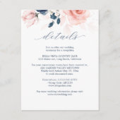 Details zu Hochzeiten in Navy Blue und Blush Pink Begleitkarte (Vorderseite)
