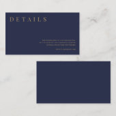 Details zu Hochzeiten in Navy & Gold Begleitkarte (Vorne/Hinten)