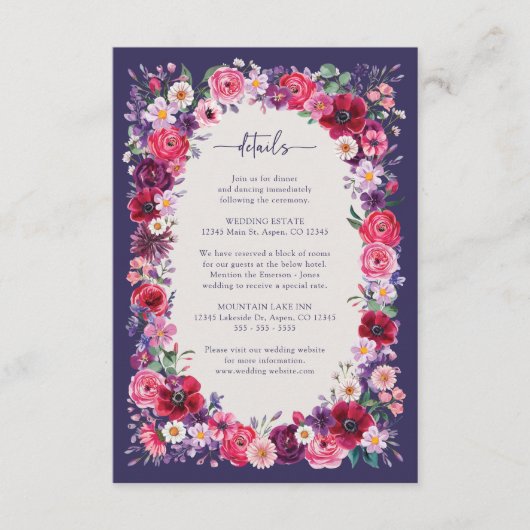 Details zu Hochzeiten in Rot-Flora Begleitkarte (Vorderseite)