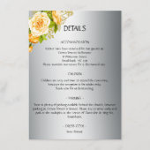 Details zu Hochzeiten in Silber und Gelb Begleitkarte (Vorderseite)