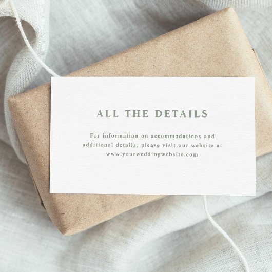 Details zu Hochzeiten in weißem und länglichem Tex Begleitkarte