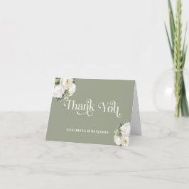 Details zu Hochzeiten von Grün und Weiß Dankeskarte