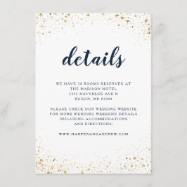 Details zu Hochzeiten von Navy Blue Gold Begleitkarte