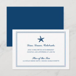 Details zu Hochzeiten von Navy Blue Graceful Starf Einladung