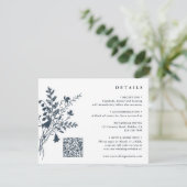 Details zu Hochzeiten von Navy & White Wildblume B Begleitkarte (Stehend Vorderseite)