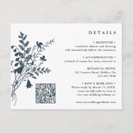 Details zu Hochzeiten von Navy & White Wildblume B Begleitkarte