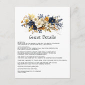 Details zu Hochzeitsgästen in der Marine, in Weiß  Begleitkarte (Vorderseite)