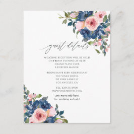 Details zu Hochzeitsgästen in Navy und Blush Begleitkarte