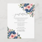 Details zu Hochzeitsgästen in Navy und Blush Begleitkarte (Vorderseite)