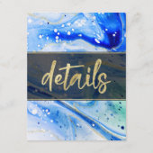 Details zu Inky Splash Blauer Marmor und Goldfolie Begleitkarte (Vorderseite)