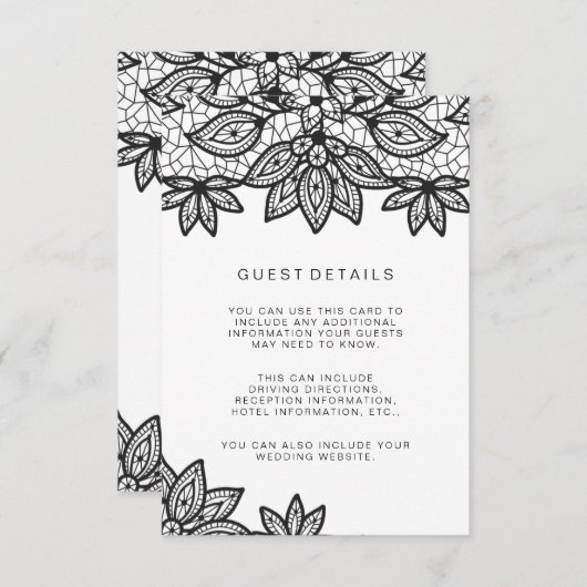 Details zu Lace Wedding Guest Begleitkarte (Vorne/Hinten)