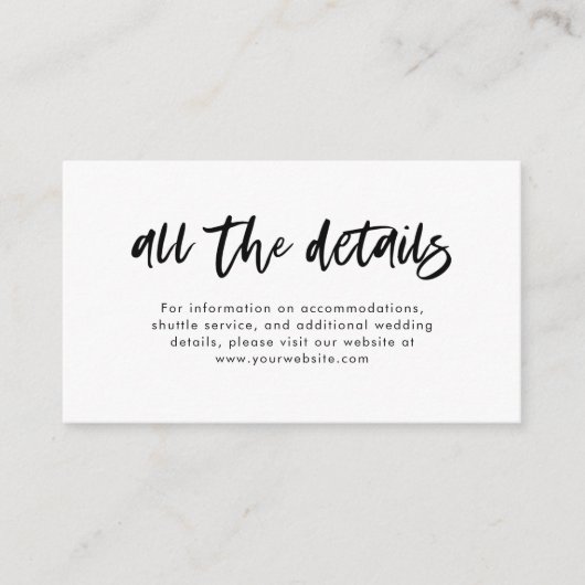 Details zu Lässigen Skripten Schwarz und Weiß bei  Begleitkarte (Vorderseite)