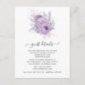 Details zu Lavender und Silver Floral Wedding Begleitkarte (Vorderseite)