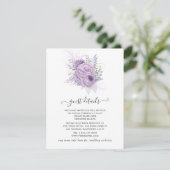 Details zu Lavender und Silver Floral Wedding Begleitkarte (Stehend Vorderseite)