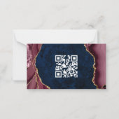 Details zu Marine-, Burgund- und Gold-Agate Mitteilungskarte (Rückseite)