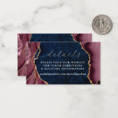 Details zu Marine-, Burgund- und Gold-Agate Mitteilungskarte (Vorderseite/Rückseite Beispiel)