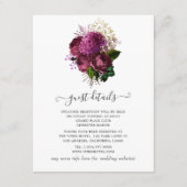 Details zu Marsala und Gold Floral Wedding Begleitkarte (Vorderseite)