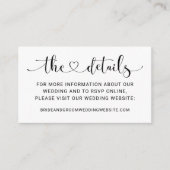 Details zu modernen Black Heart Skripten für Hochz Begleitkarte (Vorderseite)