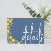 Details zu modernen Lemons Gelb & Blau Begleitkarte (Stehend Vorderseite)