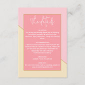 Details zu modernen, pastellfarbenen Hochzeiten in Begleitkarte (Vorderseite)