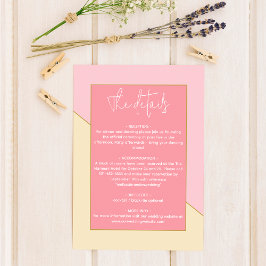 Details zu modernen, pastellfarbenen Hochzeiten in Begleitkarte