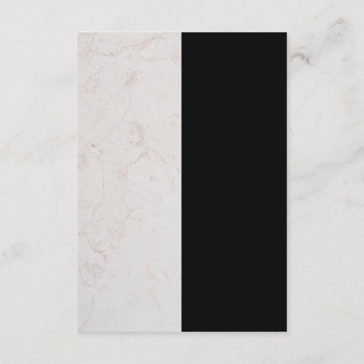 Details zu Monogram Schwarz-weiß Marble Gold Hochz Begleitkarte (Rückseite)