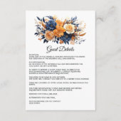 Details zu Navy Blue, Burnt Orange & Champagne Begleitkarte (Vorderseite)