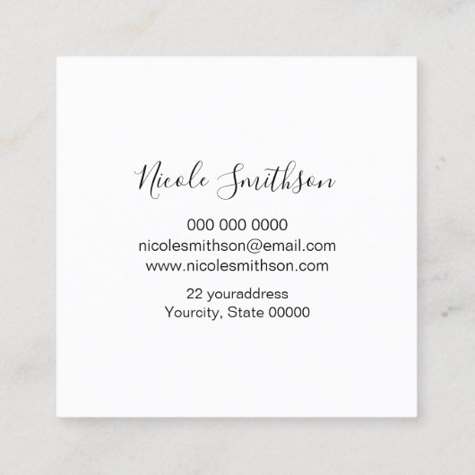 Details zu Opalstein und IMITAT Goldfolie Quadratische Visitenkarte (Rückseite)