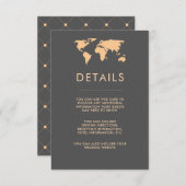 Details zu Orange und Smoky Gray World Map Begleitkarte (Vorne/Hinten)