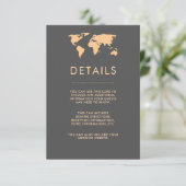 Details zu Orange und Smoky Gray World Map Begleitkarte (Stehend Vorderseite)