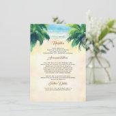 Details zu Palmen und Hochzeiten am Meer Begleitkarte (Stehend Vorderseite)