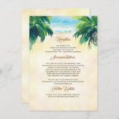 Details zu Palmen und Hochzeiten am Meer Begleitkarte (Vorne/Hinten)