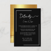 Details zu Premium Black Wedding Events Begleitkarte (Vorne/Hinten)