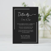 Details zu Premium Black Wedding Events Begleitkarte (Stehend Vorderseite)
