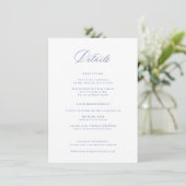 Details zu Regency Blue Wedding Begleitkarte (Stehend Vorderseite)