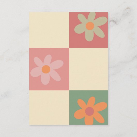 Details zu Retro und Groovy 70er Hochzeiten Begleitkarte (Rückseite)