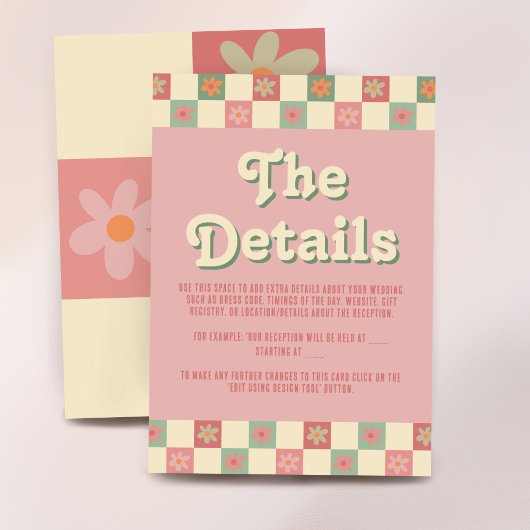 Details zu Retro und Groovy 70er Hochzeiten Begleitkarte