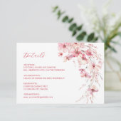 Details zu rosa Boho-Wildblumen Begleitkarte (Stehend Vorderseite)