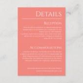 Details zu Rosa Korallen und Weißhochzeiten - Begleitkarte (Vorderseite)