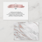 DETAILS ZU Rose-Goldfolie-Herzmonogrammen Begleitkarte (Vorne/Hinten)