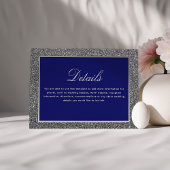 Details zu Royal Blue und Silver Wedding Begleitkarte