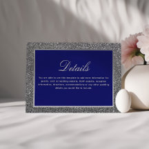 Details zu Royal Blue und Silver Wedding