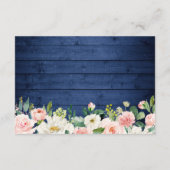 Details zu rustikalen Blue String Lights Floral We Begleitkarte (Rückseite)