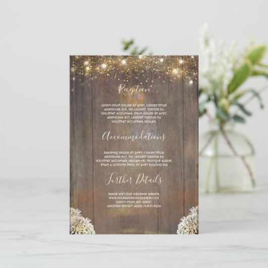 Details zu rustikalen Hochzeiten in Streichelleuch Begleitkarte (Stehend Vorderseite)