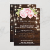 Details zu rustikalen Hochzeitsszenarien aus Holz Einladung (Vorne/Hinten)